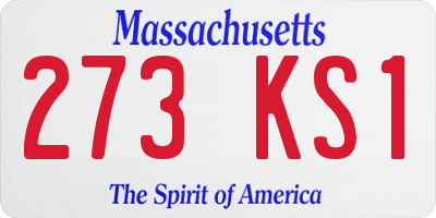 MA license plate 273KS1
