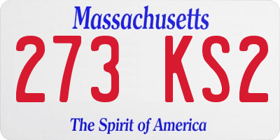 MA license plate 273KS2