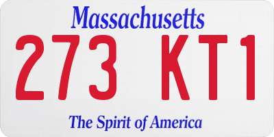 MA license plate 273KT1