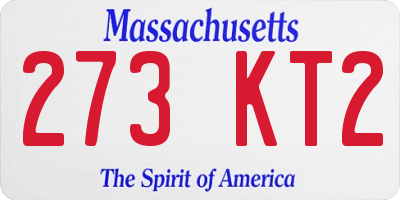 MA license plate 273KT2
