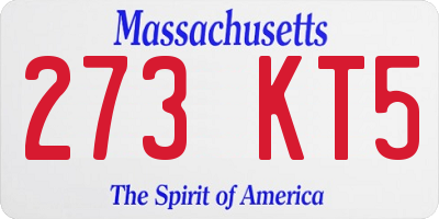 MA license plate 273KT5
