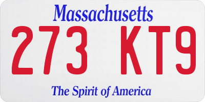 MA license plate 273KT9