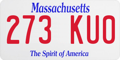 MA license plate 273KU0
