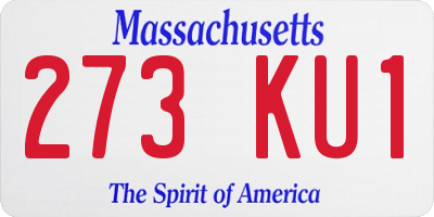 MA license plate 273KU1