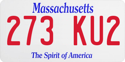 MA license plate 273KU2