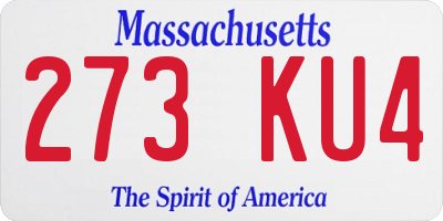 MA license plate 273KU4
