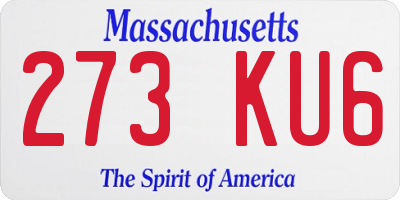 MA license plate 273KU6