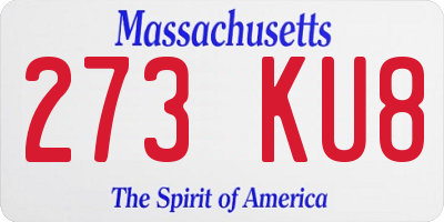 MA license plate 273KU8