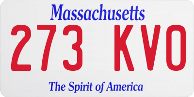 MA license plate 273KV0