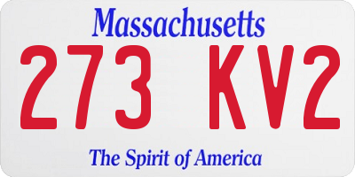MA license plate 273KV2