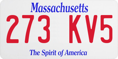 MA license plate 273KV5