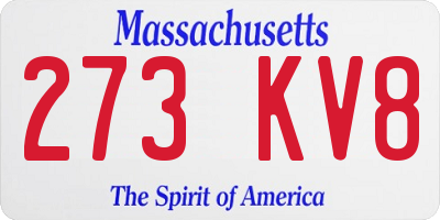 MA license plate 273KV8