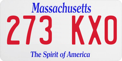 MA license plate 273KX0