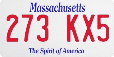 MA license plate 273KX5