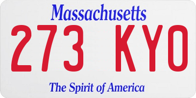 MA license plate 273KY0