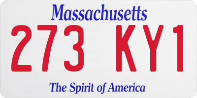 MA license plate 273KY1