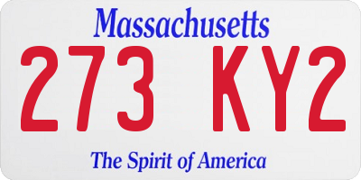 MA license plate 273KY2