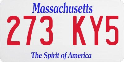 MA license plate 273KY5