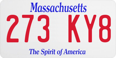 MA license plate 273KY8