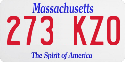 MA license plate 273KZ0