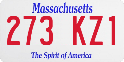 MA license plate 273KZ1