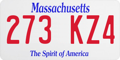 MA license plate 273KZ4