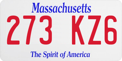 MA license plate 273KZ6