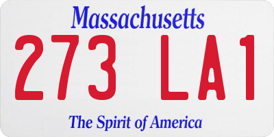 MA license plate 273LA1