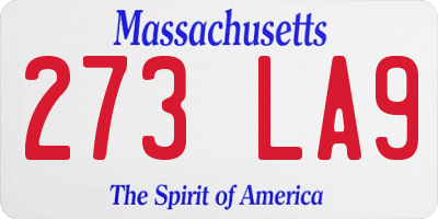 MA license plate 273LA9