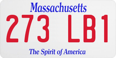 MA license plate 273LB1