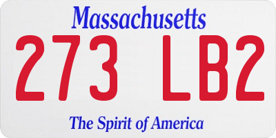 MA license plate 273LB2