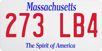 MA license plate 273LB4