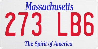 MA license plate 273LB6