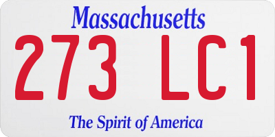 MA license plate 273LC1
