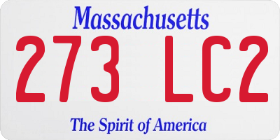MA license plate 273LC2