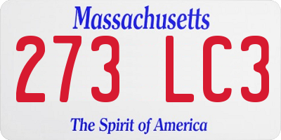 MA license plate 273LC3