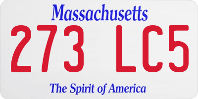 MA license plate 273LC5