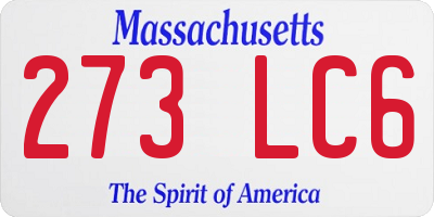 MA license plate 273LC6
