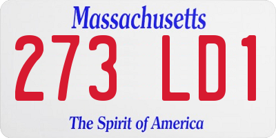 MA license plate 273LD1