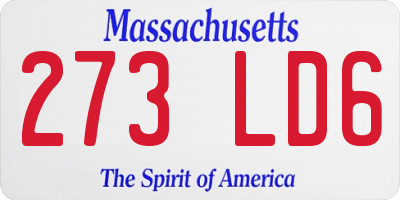 MA license plate 273LD6