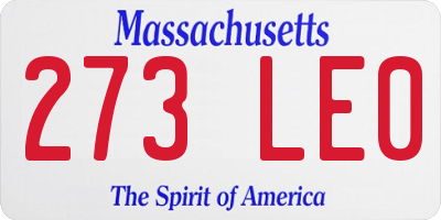 MA license plate 273LE0