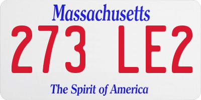 MA license plate 273LE2