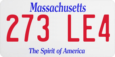 MA license plate 273LE4