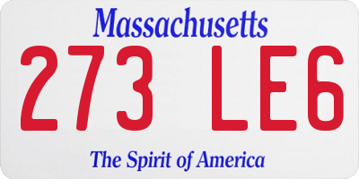 MA license plate 273LE6
