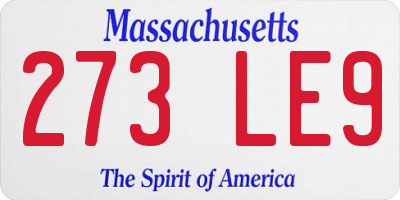 MA license plate 273LE9
