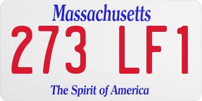 MA license plate 273LF1