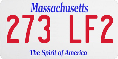 MA license plate 273LF2