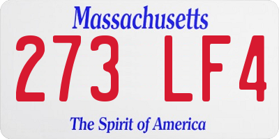 MA license plate 273LF4