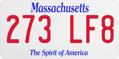 MA license plate 273LF8