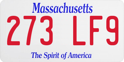 MA license plate 273LF9